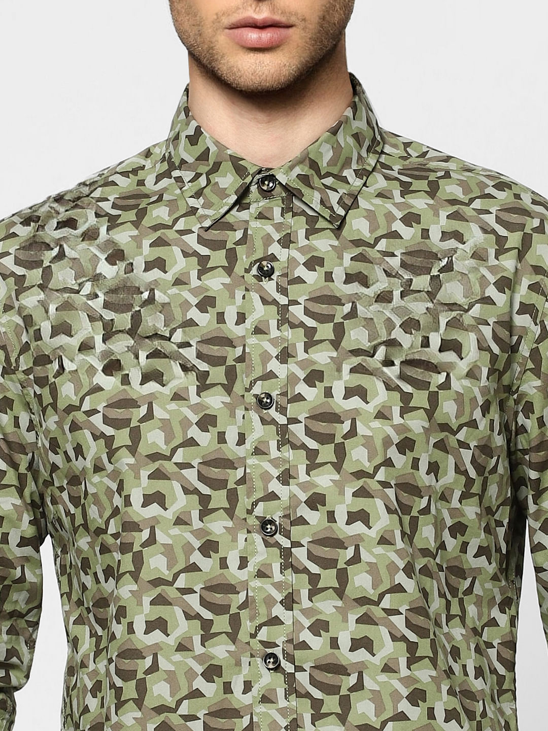 Green Camo Full Sleeves Shirt