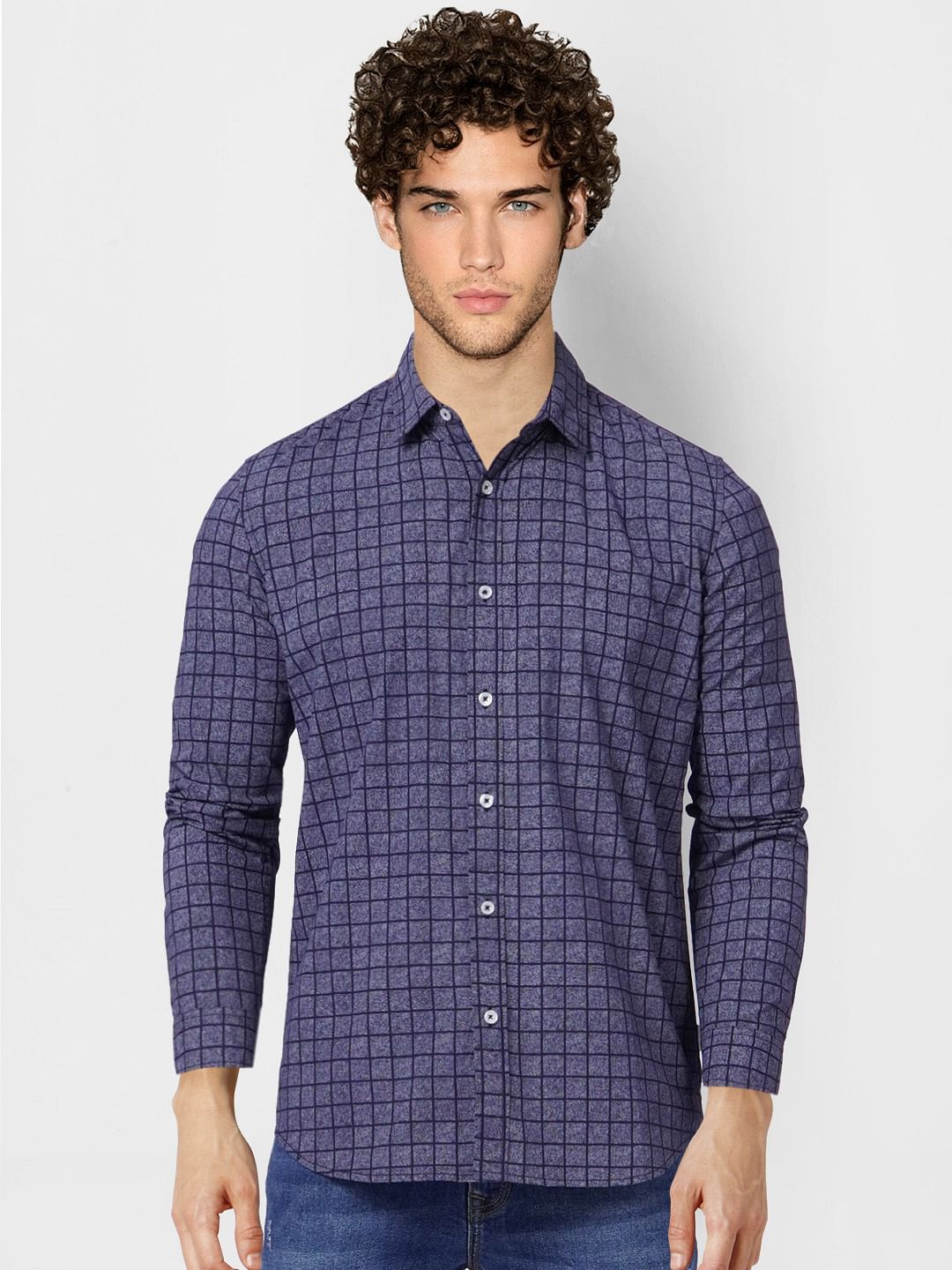 Blue Check Full Sleeves Shirt