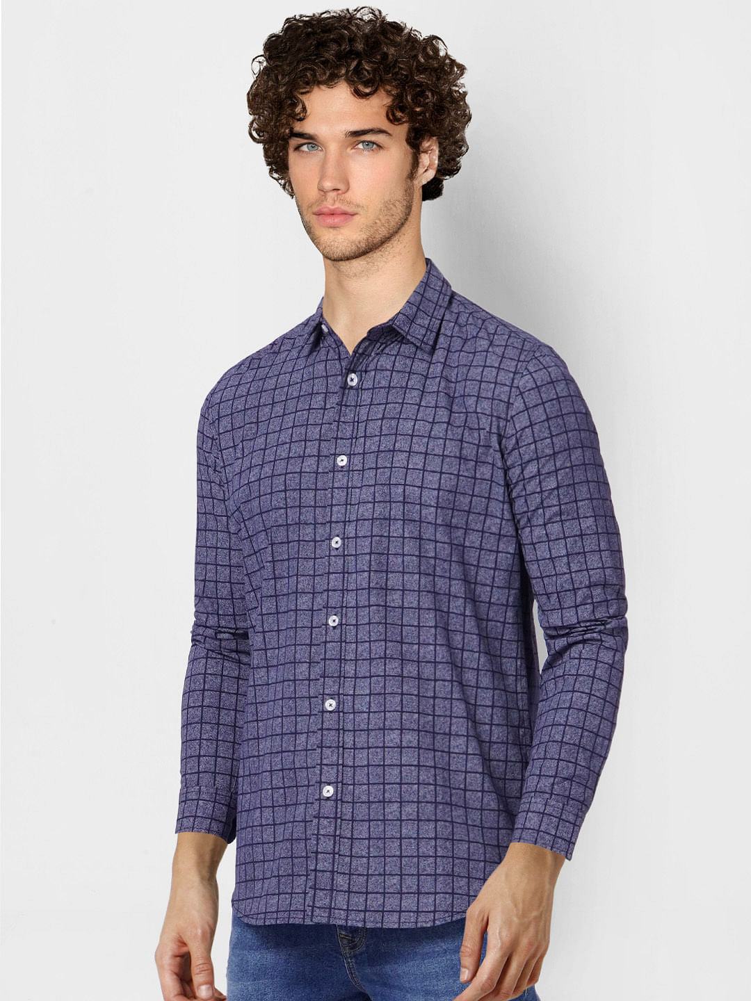 Blue Check Full Sleeves Shirt