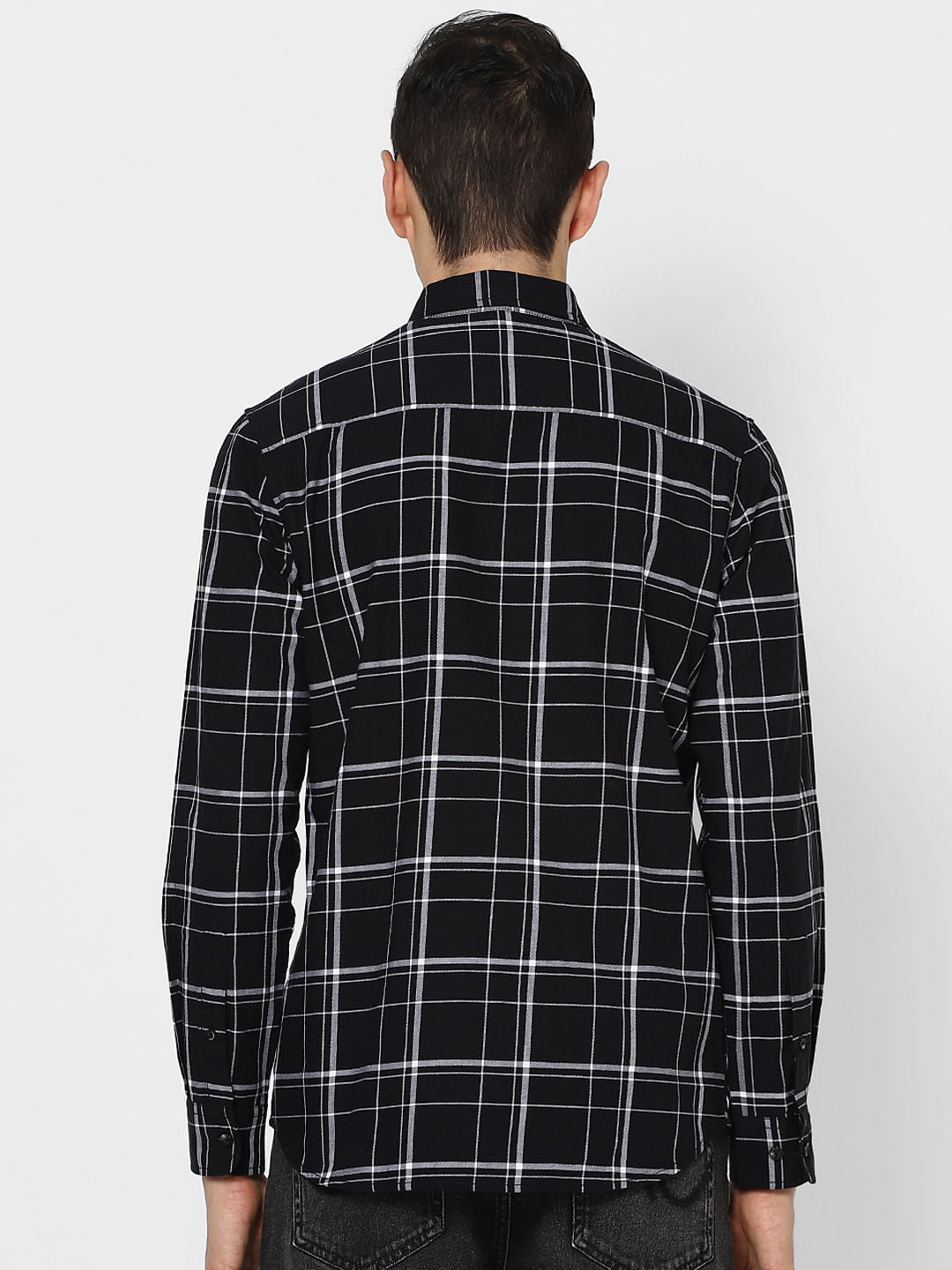 Black Check Full Sleeves Shirt