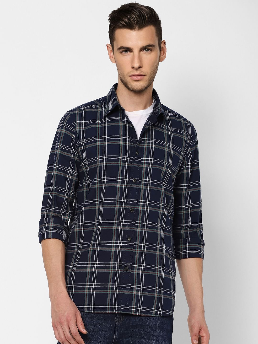 Blue Check Full Sleeves Shirt