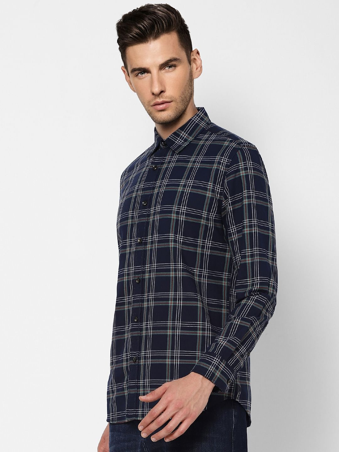 Blue Check Full Sleeves Shirt