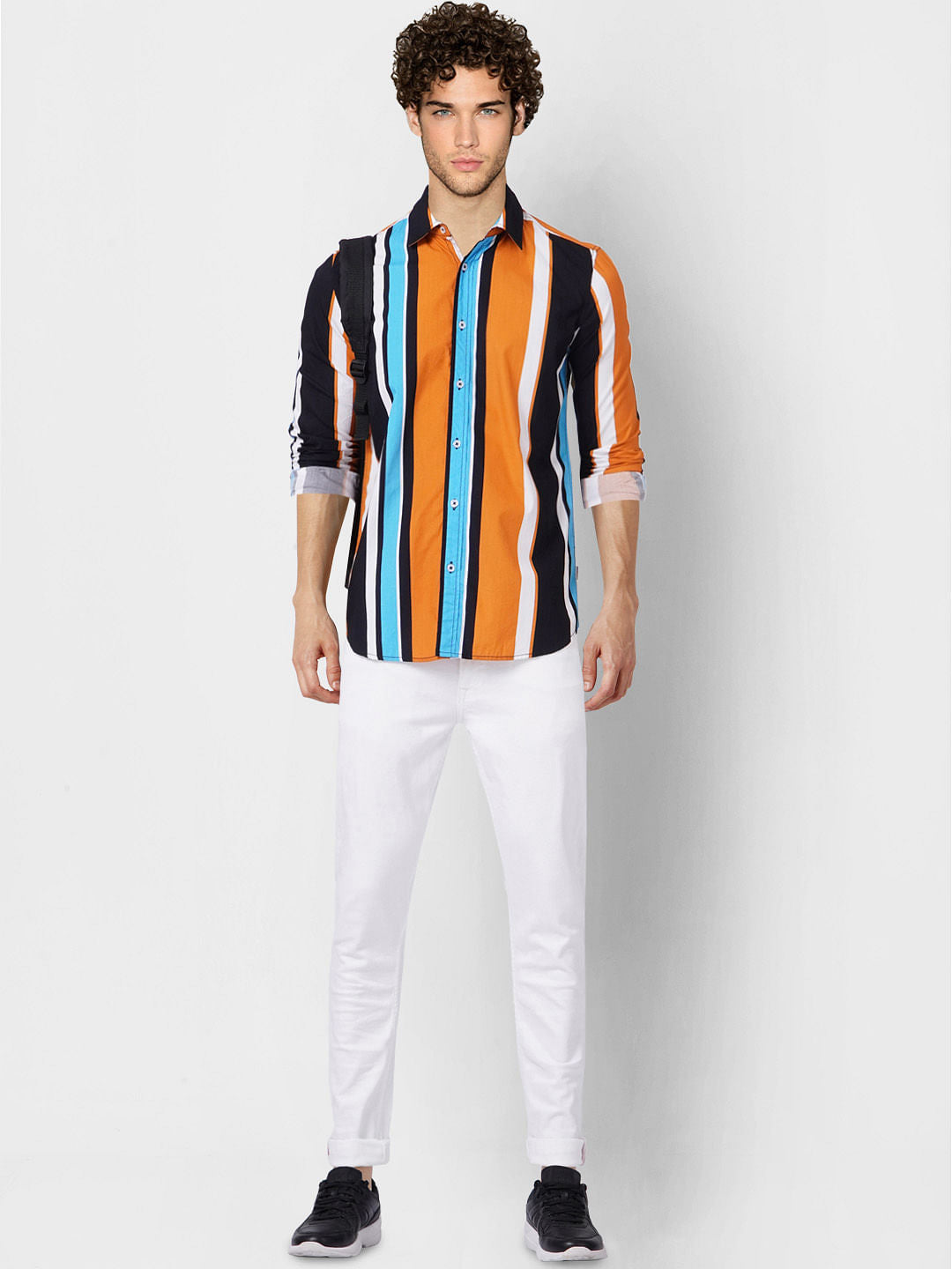 Multi-coloured Striped Full Sleeves Shirt