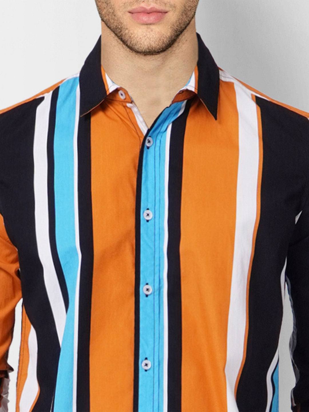Multi-coloured Striped Full Sleeves Shirt