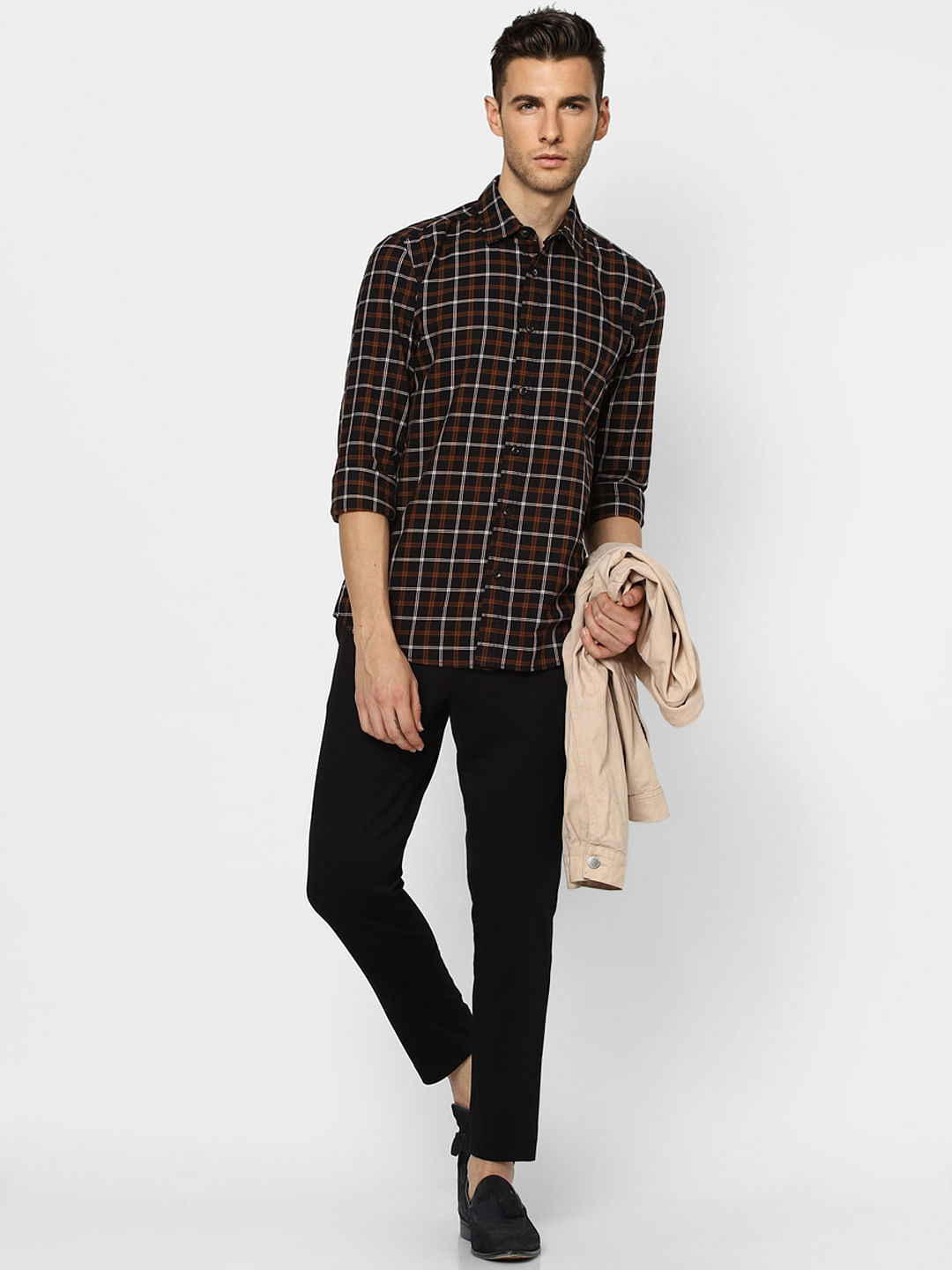 Black Check Full Sleeves Shirt