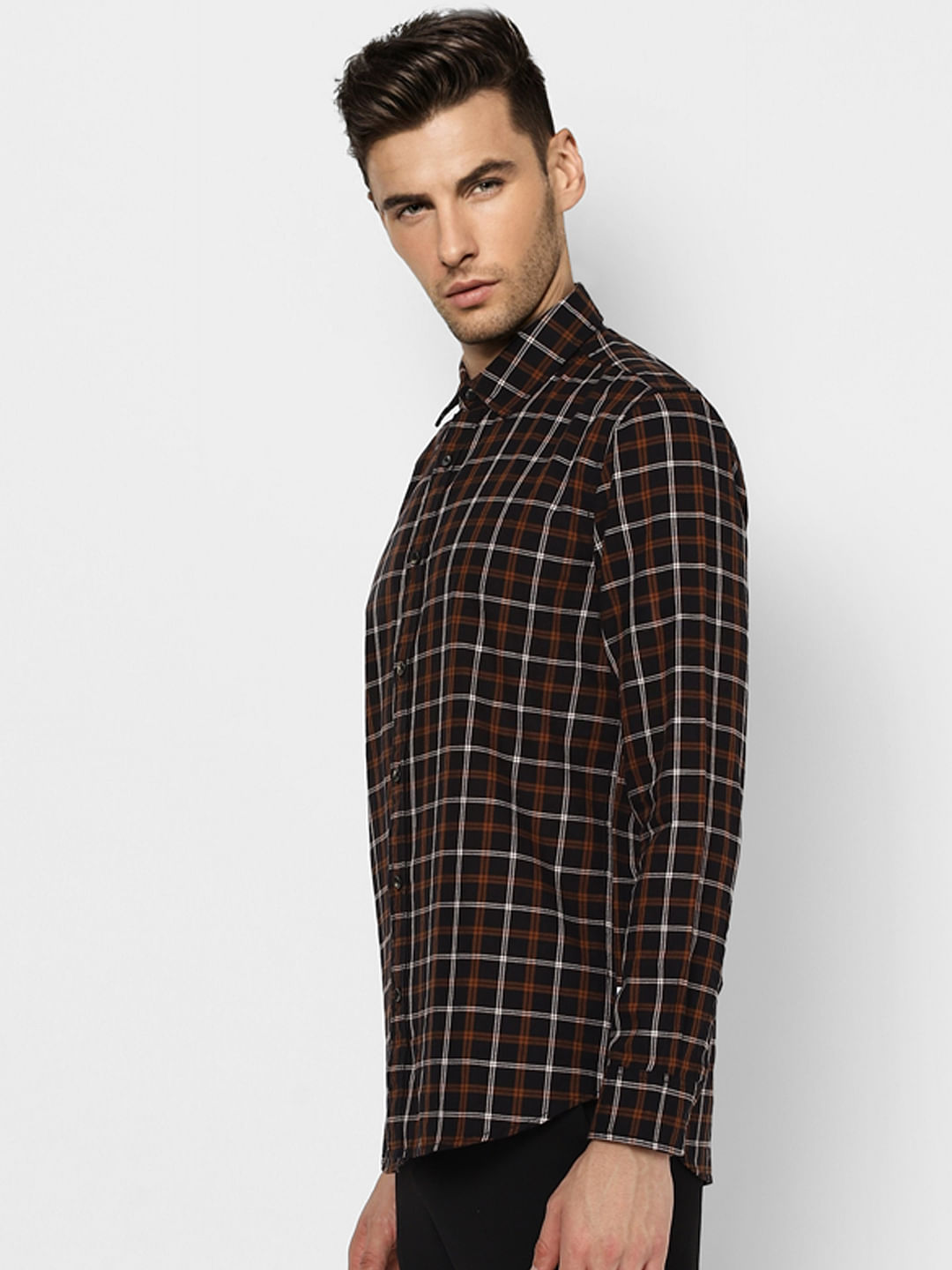 Black Check Full Sleeves Shirt