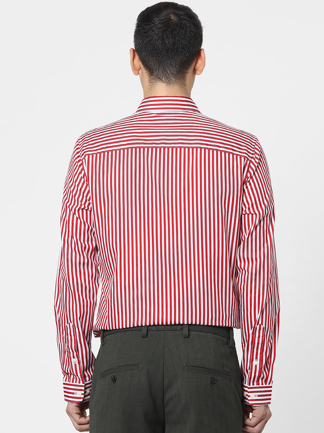 Red Striped Full Sleeves Shirt