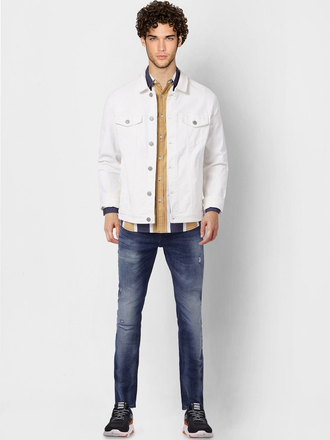 Yellow Striped Full Sleeves Shirt