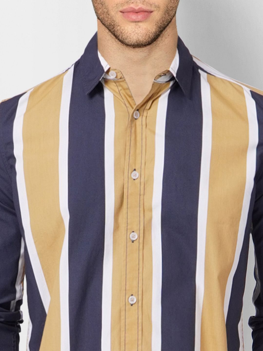 Yellow Striped Full Sleeves Shirt