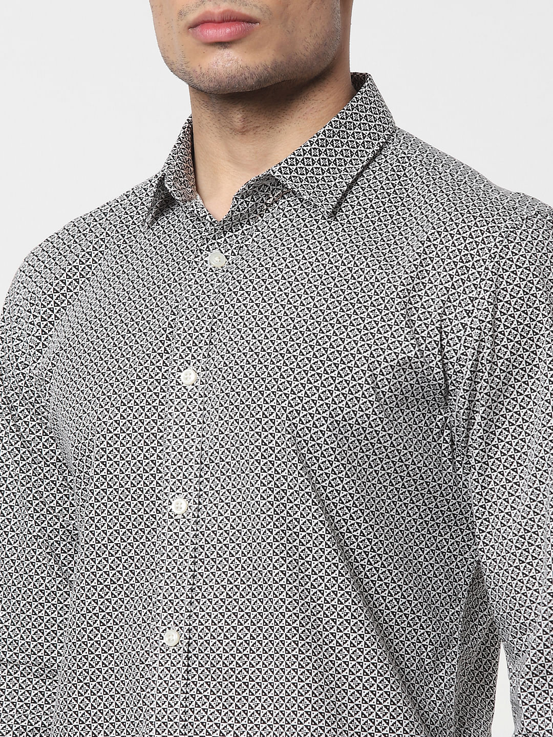 Black Printed Full Sleeves Shirt