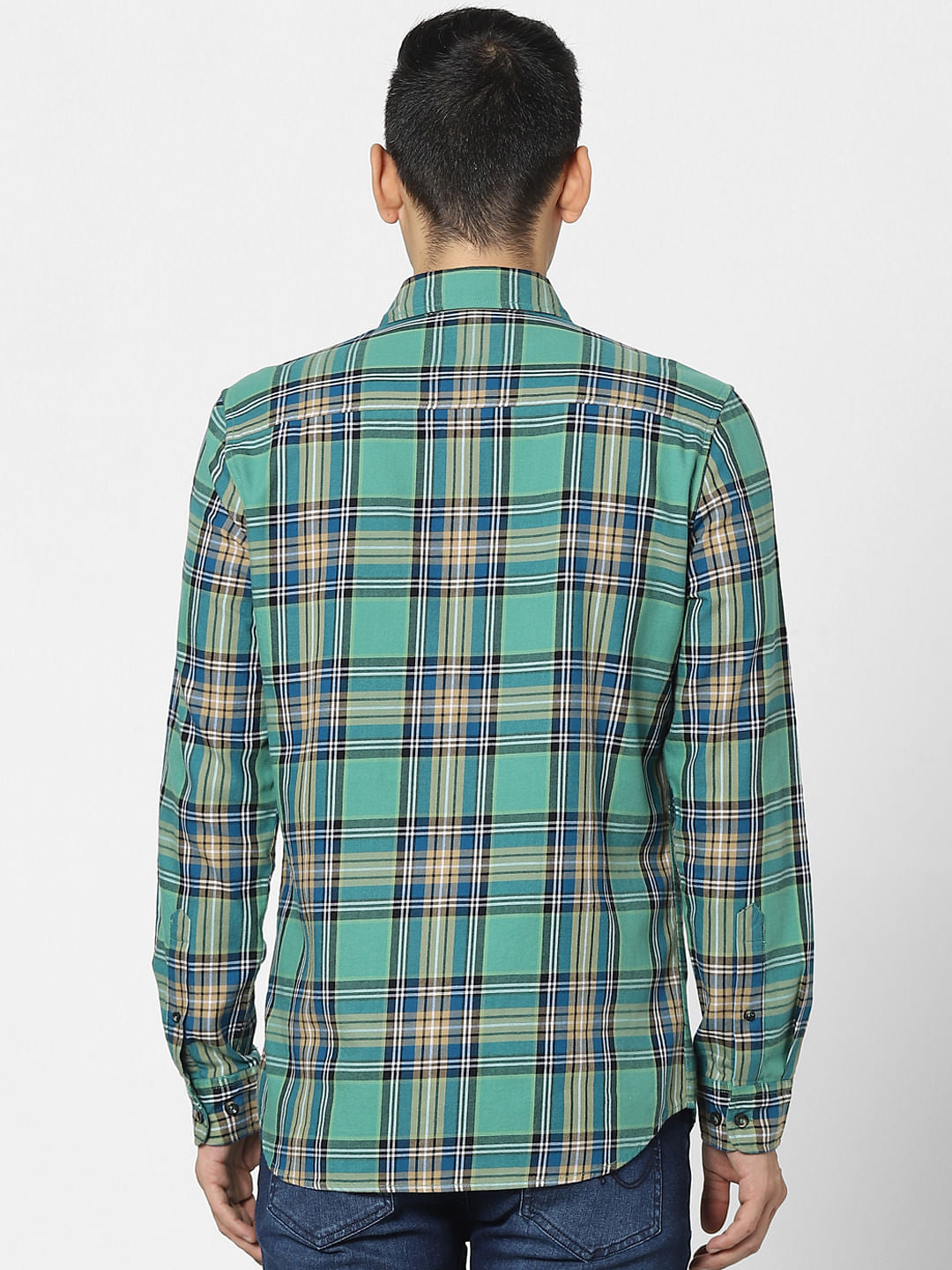 Green Check Full Sleeves Shirt