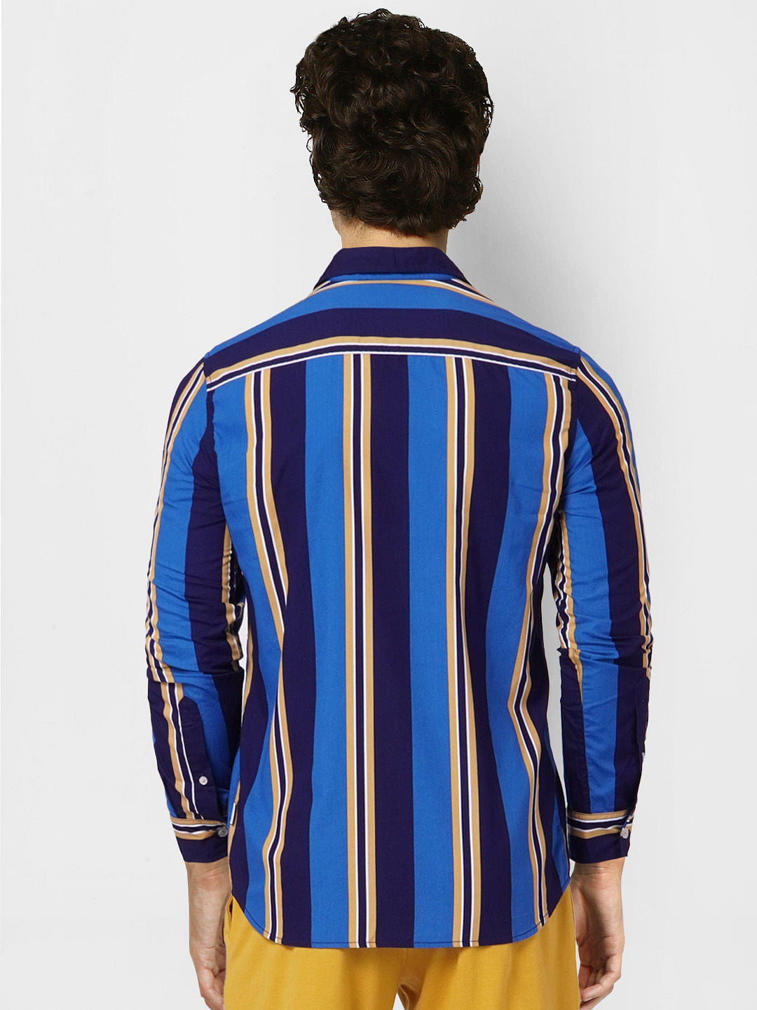 Blue Striped Full Sleeves Shirt