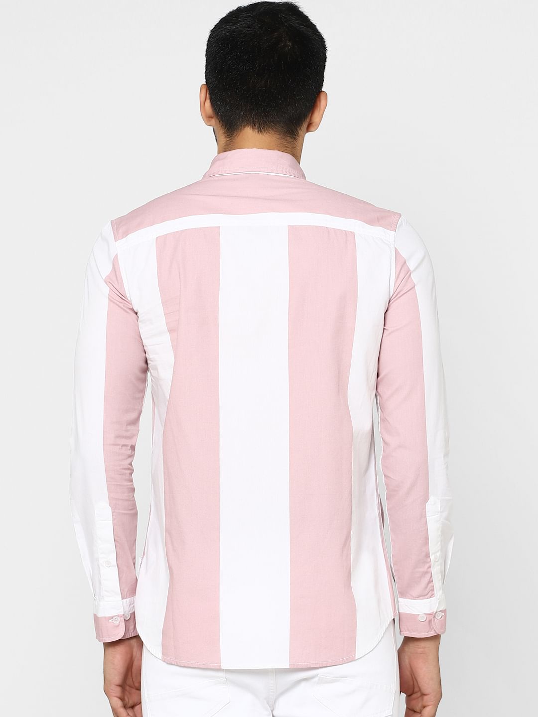 Pink Striped Full Sleeves Shirt