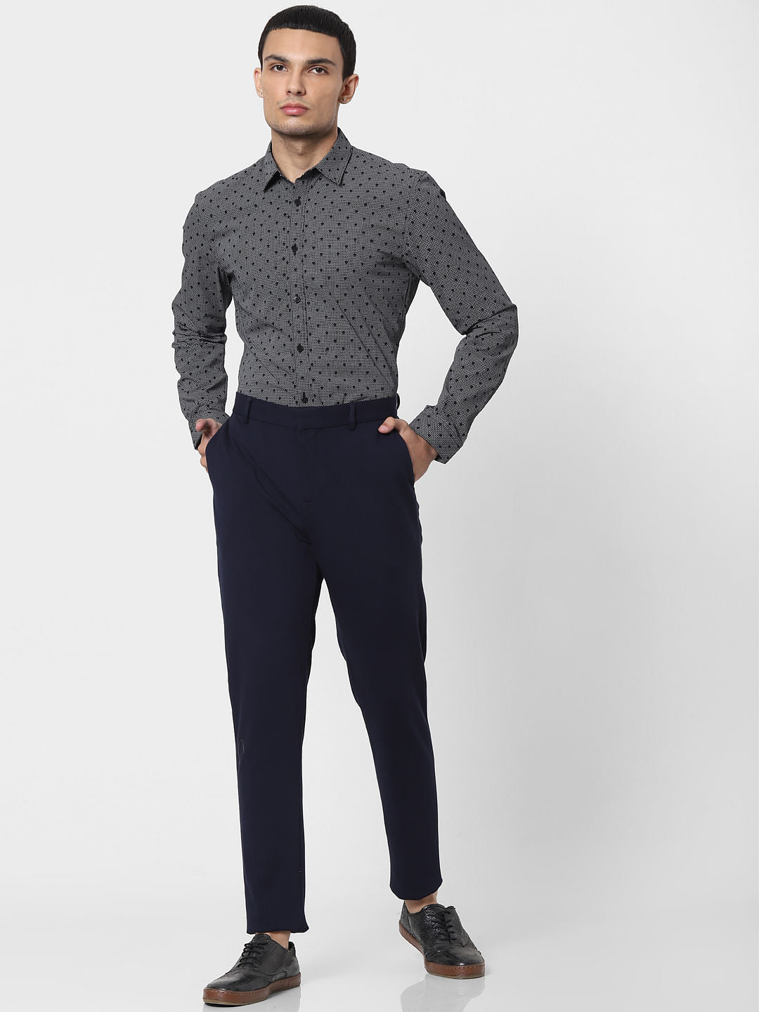 Black Printed Full Sleeves Shirt