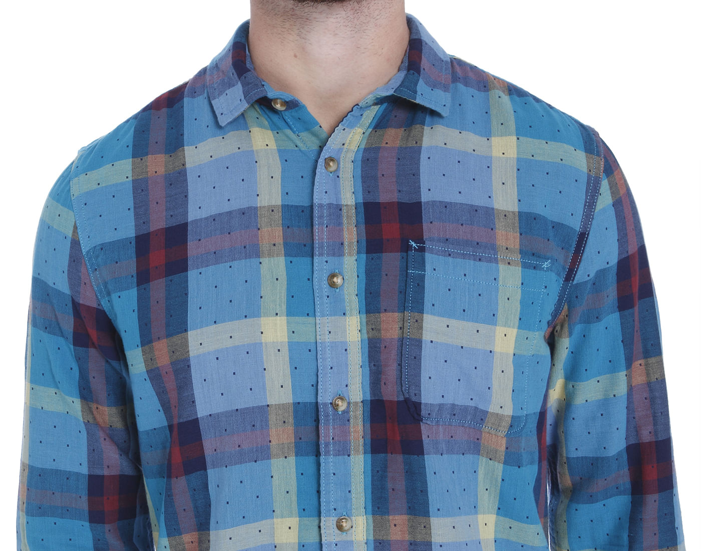 Teal Check Full Sleeves Shirt