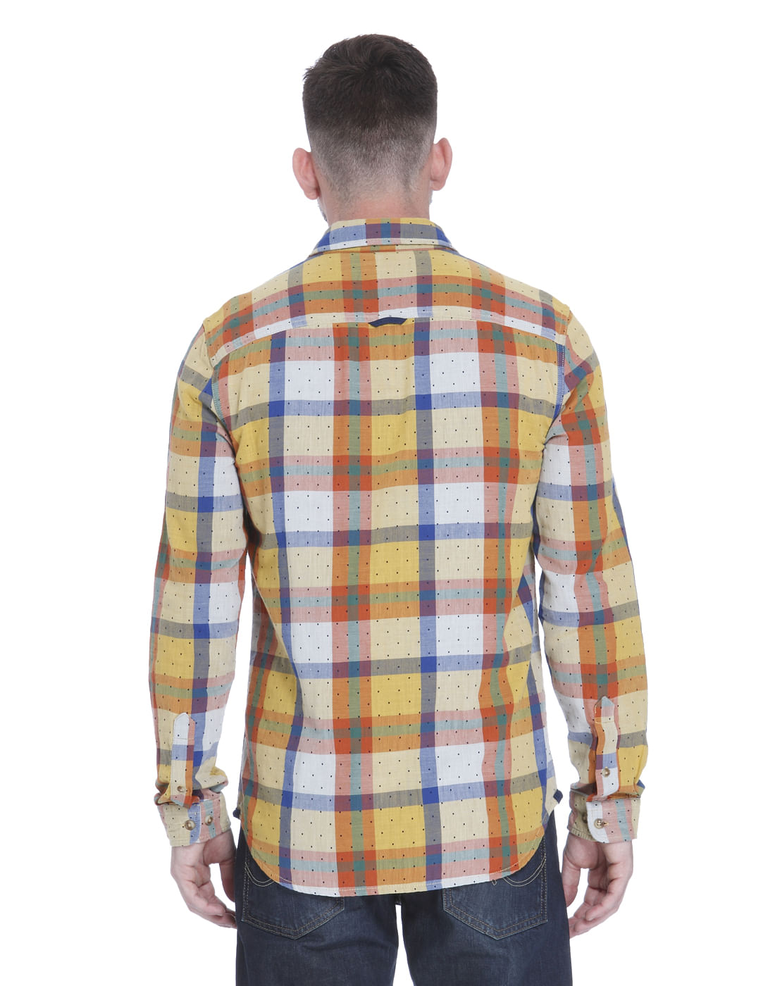Yellow Check Full Sleeves Shirt