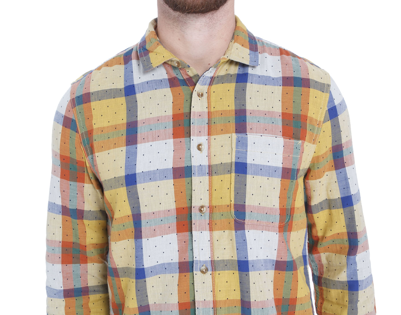 Yellow Check Full Sleeves Shirt