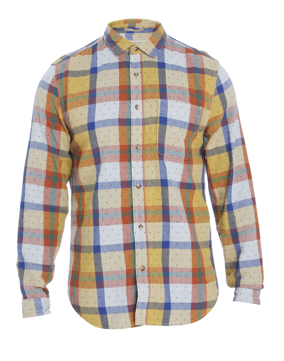 Yellow Check Full Sleeves Shirt