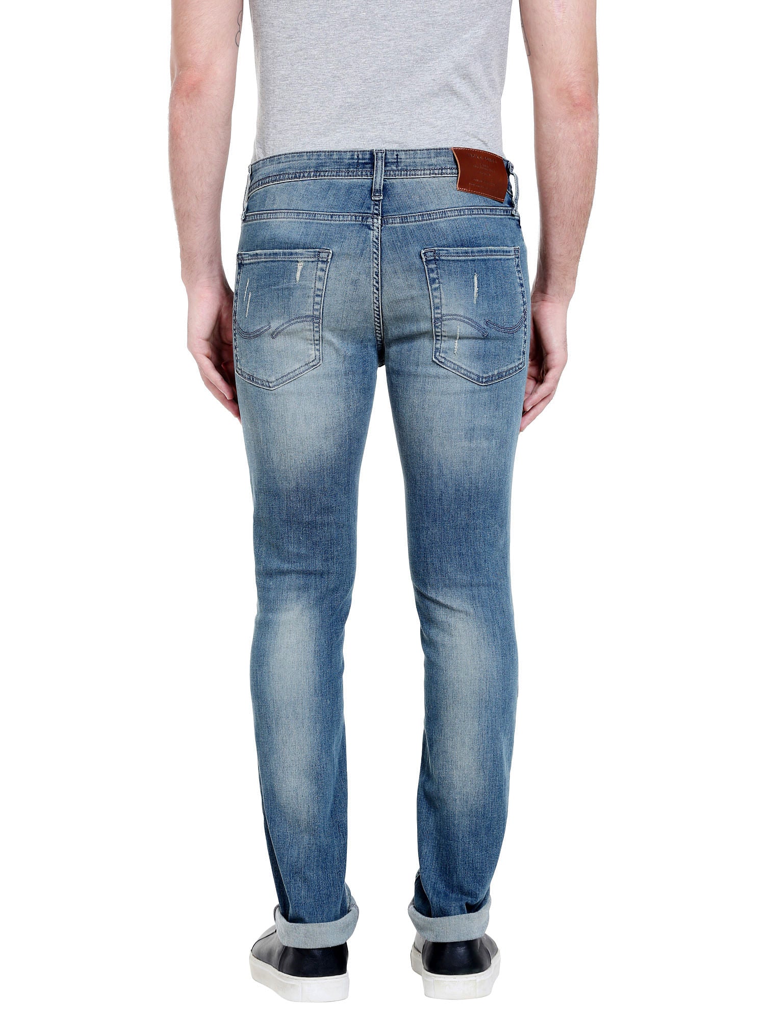 Blue Low Rise Ben Distressed Skinny Fit Jeans