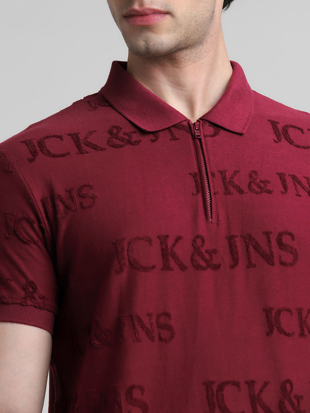 Red Logo Print Polo T-shirt