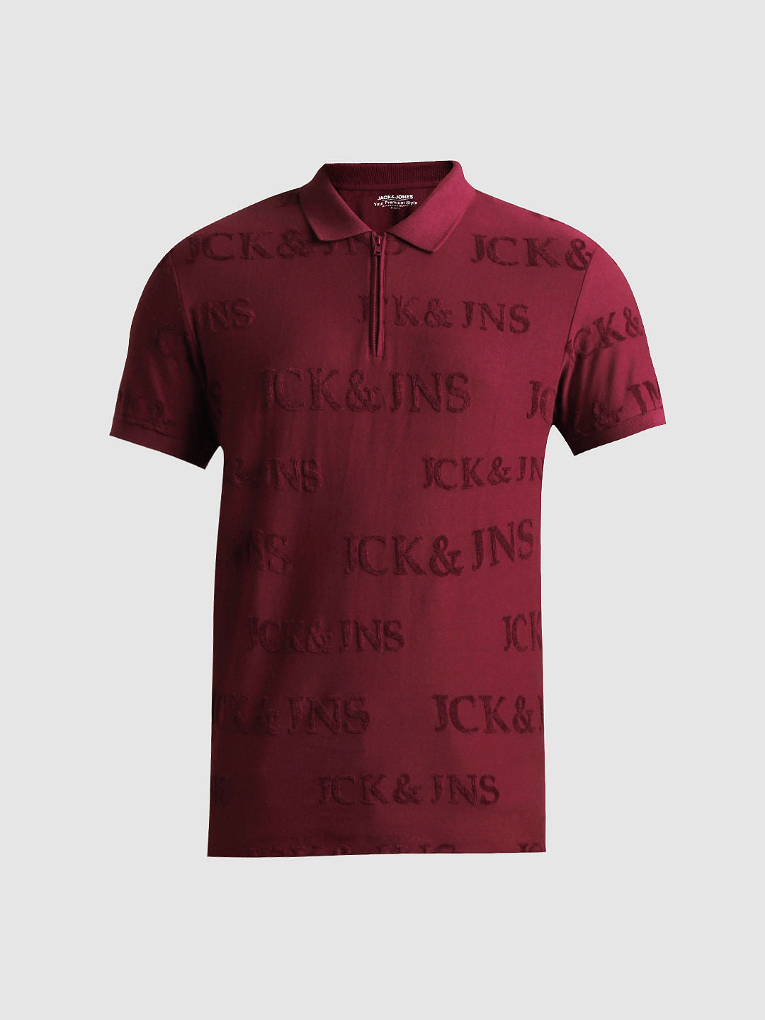 Red Logo Print Polo T-shirt