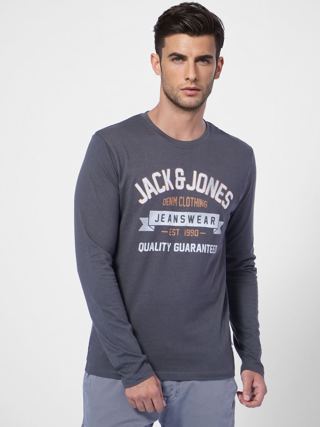 Black Logo Print Crew Neck T-shirt