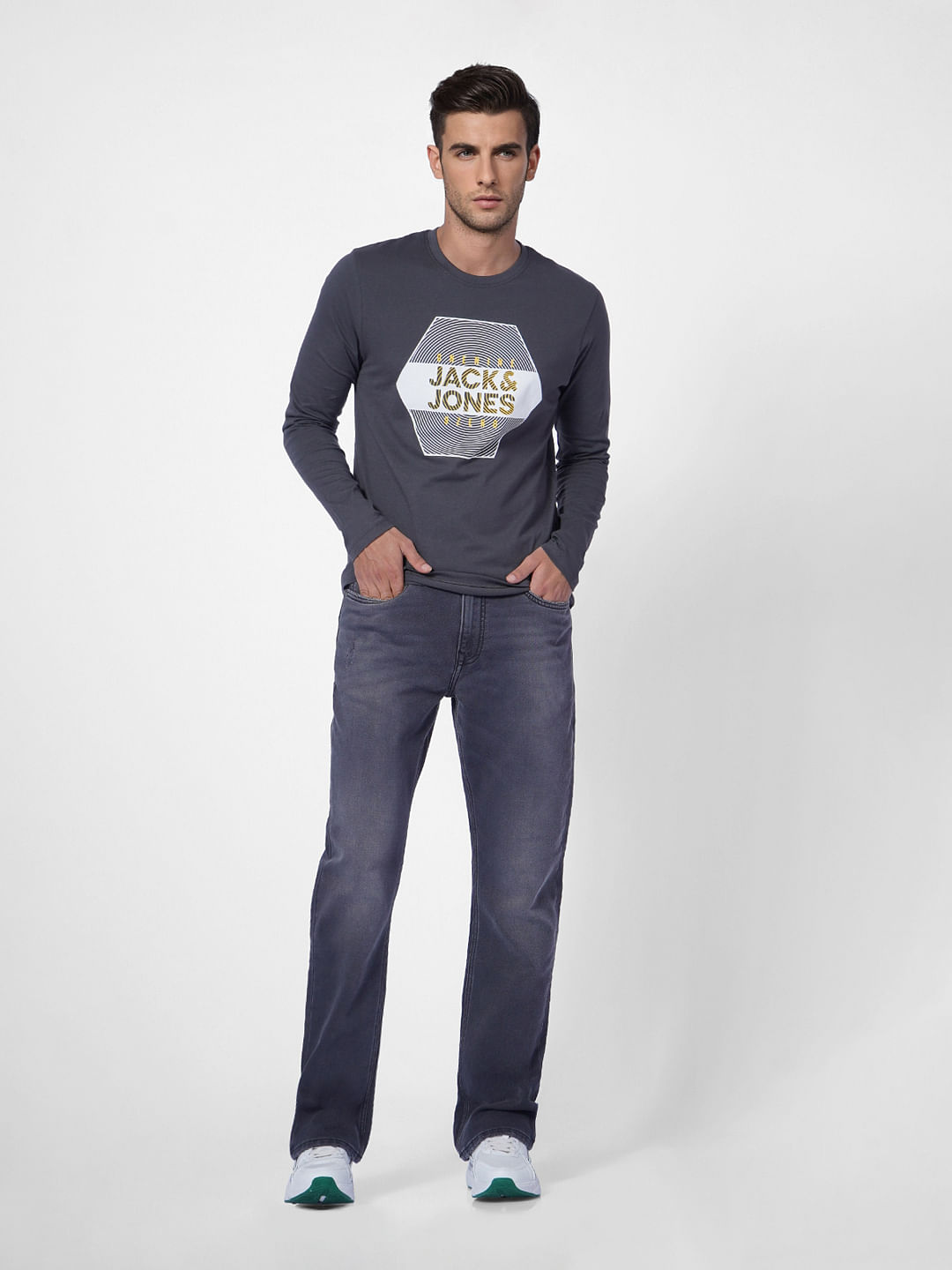 Black Logo Print Crew Neck T-shirt