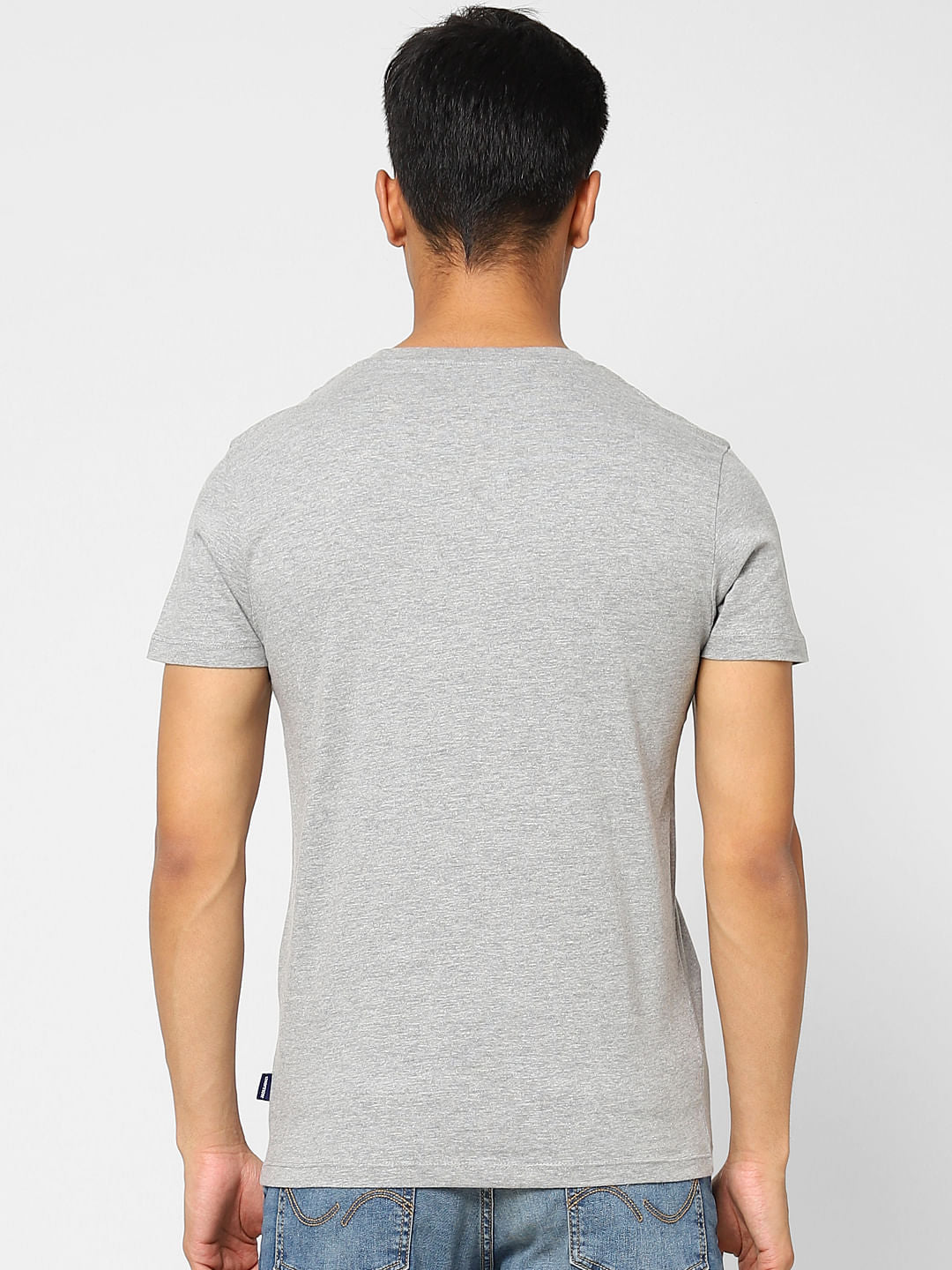Light Grey Logo Print Crew Neck T-shirt