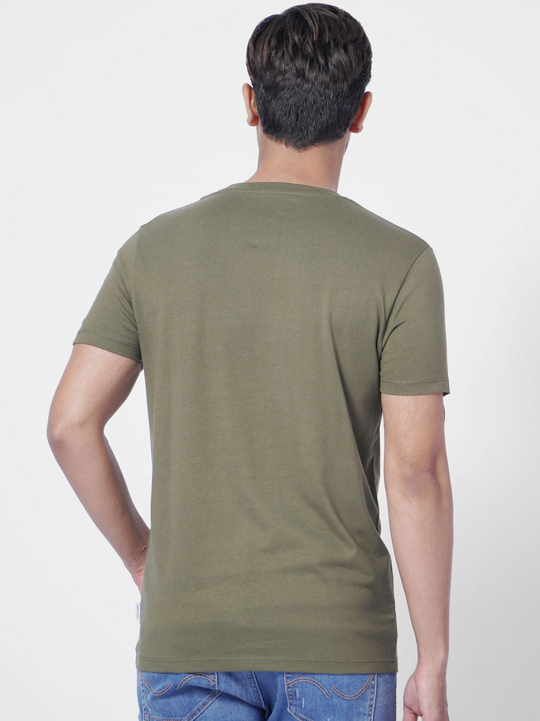Green Logo Print Crew Neck T-shirt