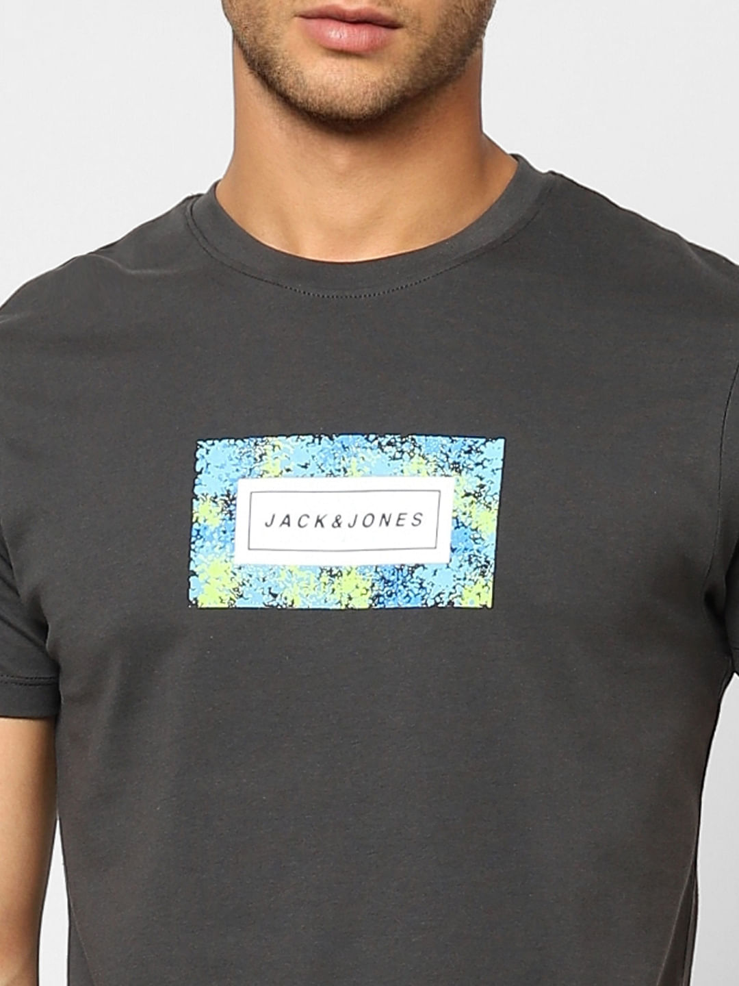 Black Logo Print Crew Neck T-shirt
