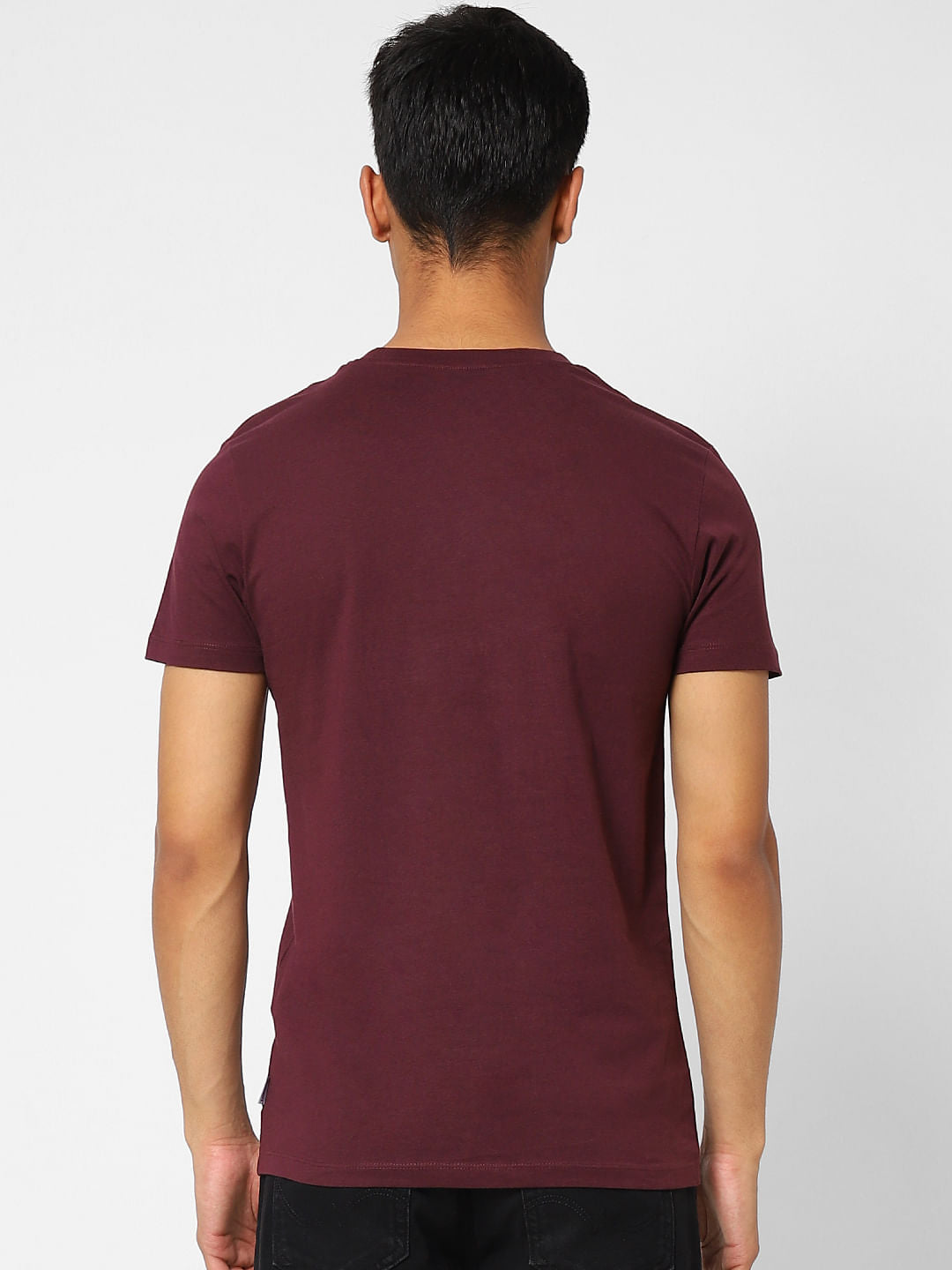 Burgundy Crew Neck T-shirt