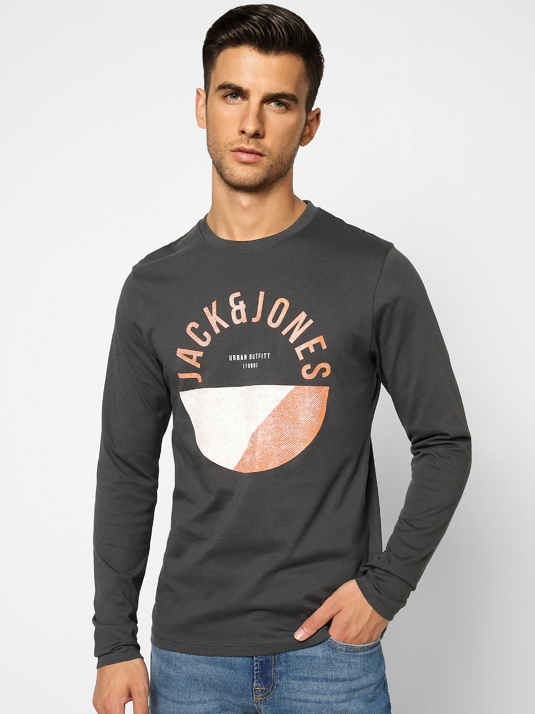 Black Graphic Print Crew Neck T-shirt