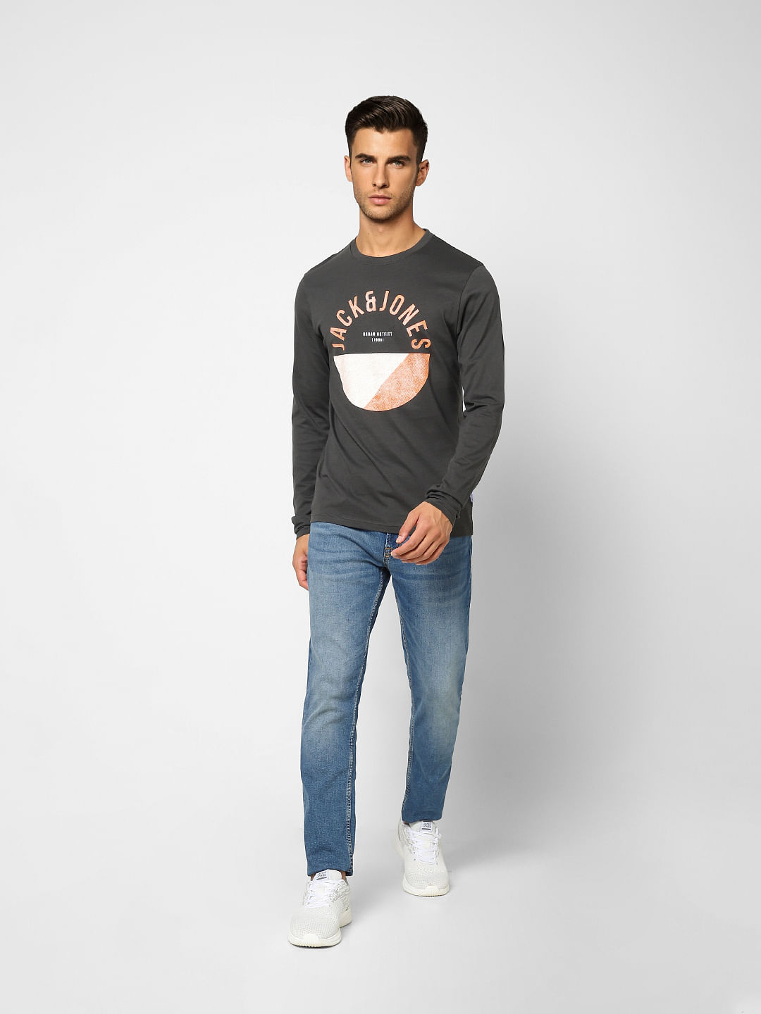 Black Graphic Print Crew Neck T-shirt