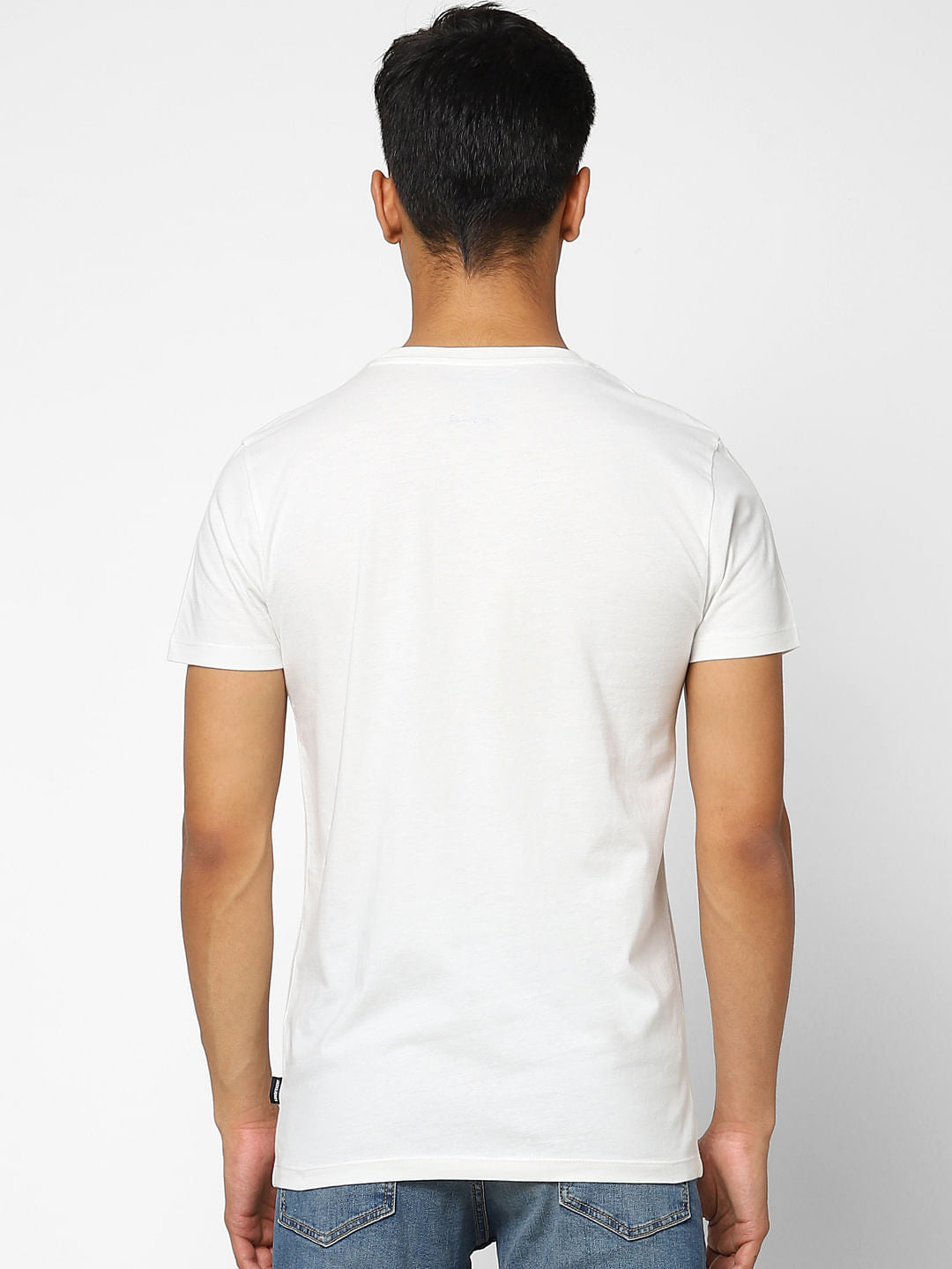 White Graphic Print Crew Neck T-shirt
