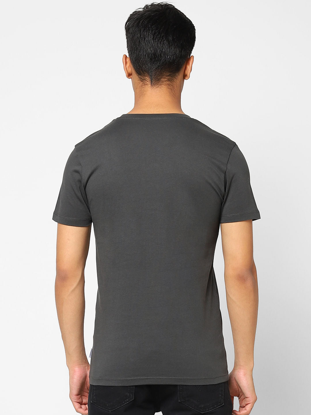 Black Typographic Print Crew Neck T-shirt