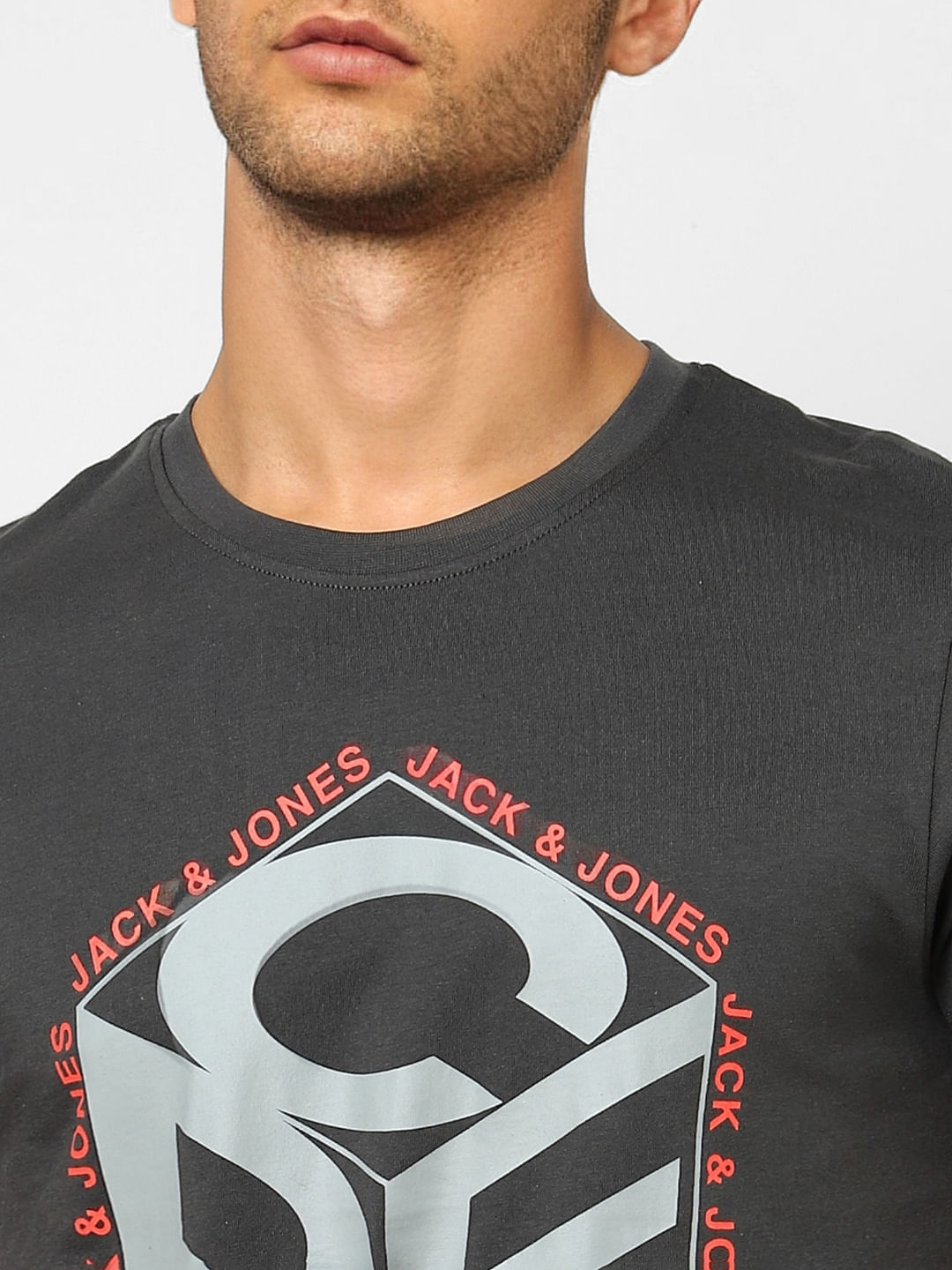 Black Typographic Print Crew Neck T-shirt