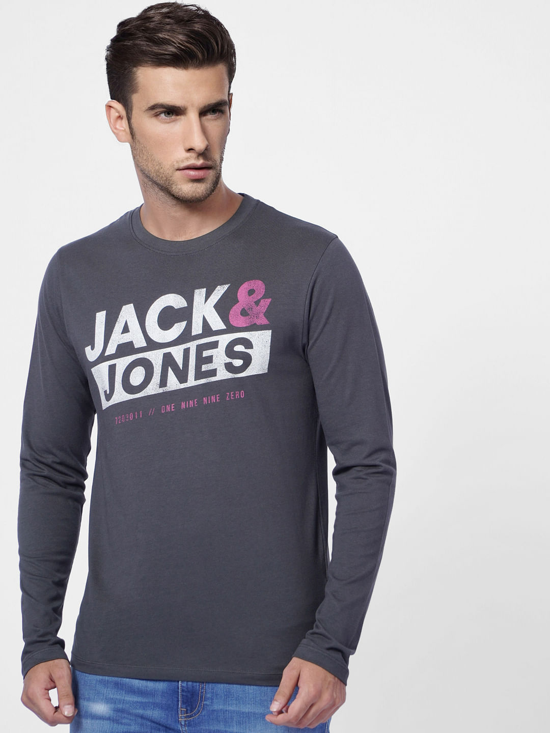 Black Logo Print Crew Neck T-shirt