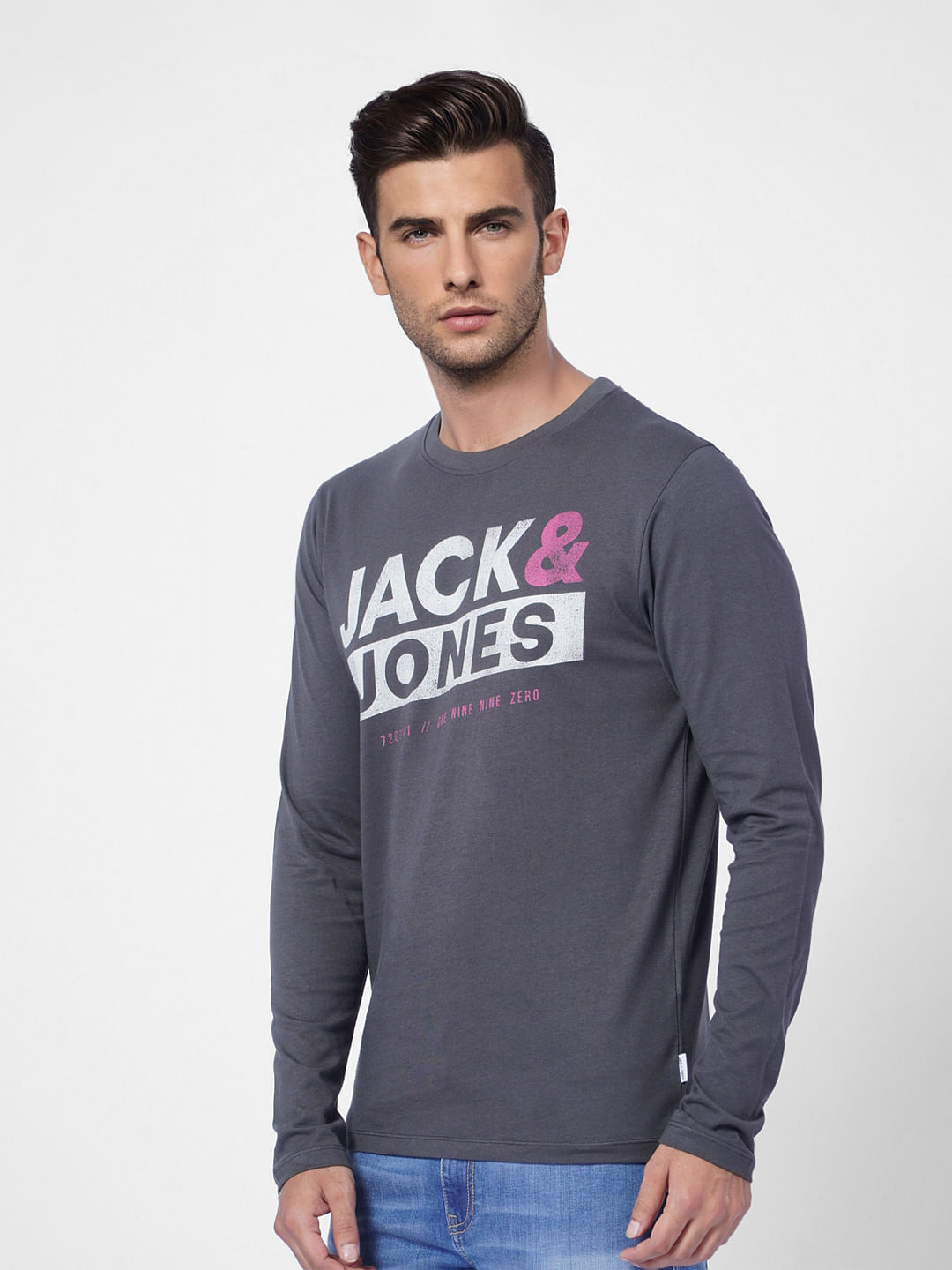 Black Logo Print Crew Neck T-shirt
