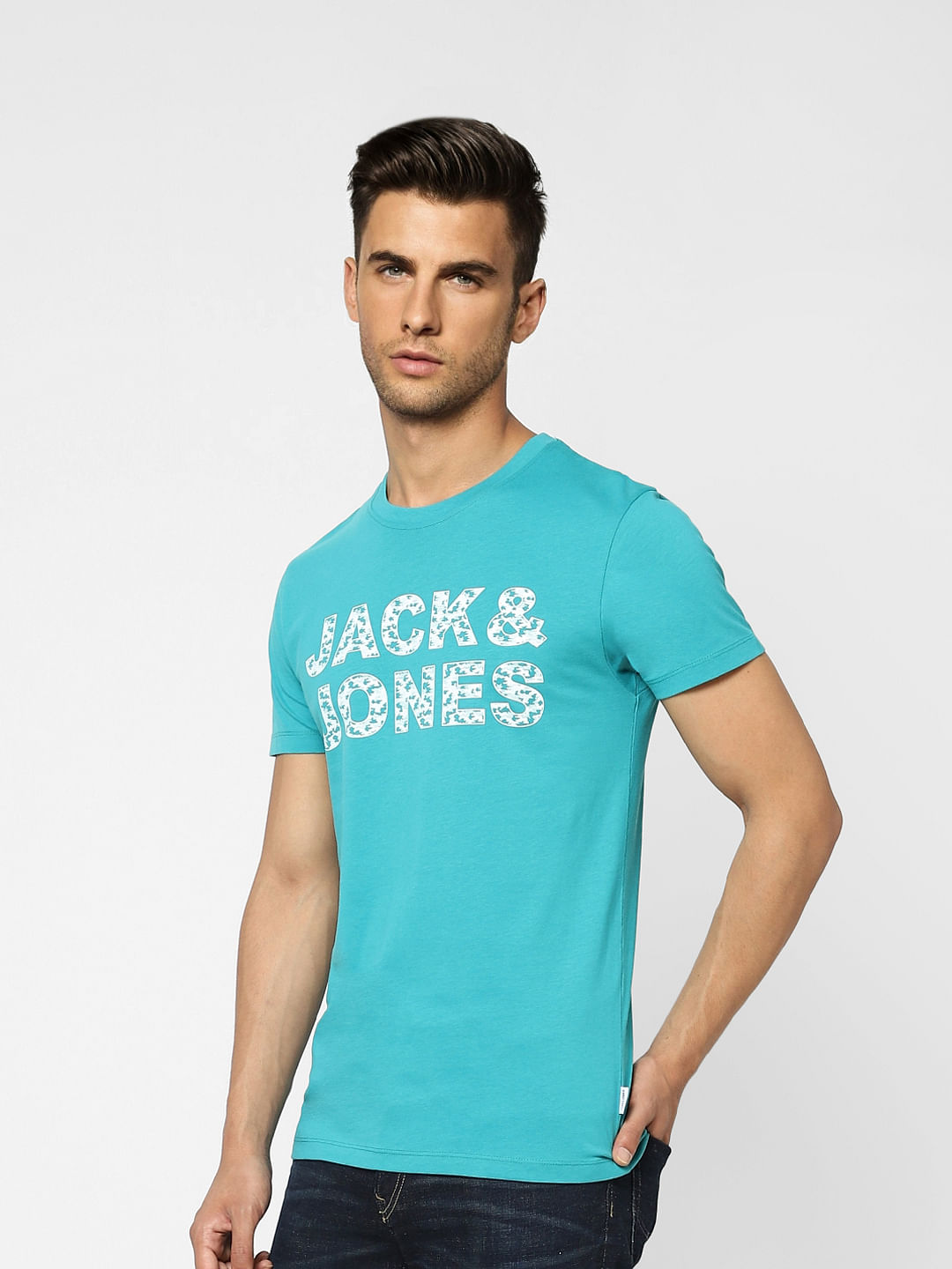 Blue Camo Logo Crew Neck T-shirt