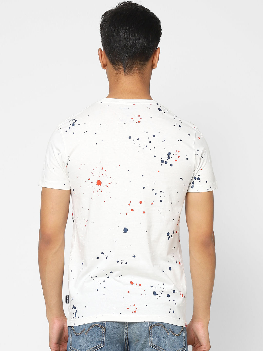 White Printed Crew Neck T-shirt