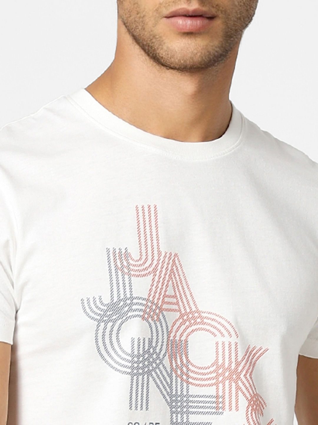White Typographic Logo Crew Neck T-shirt