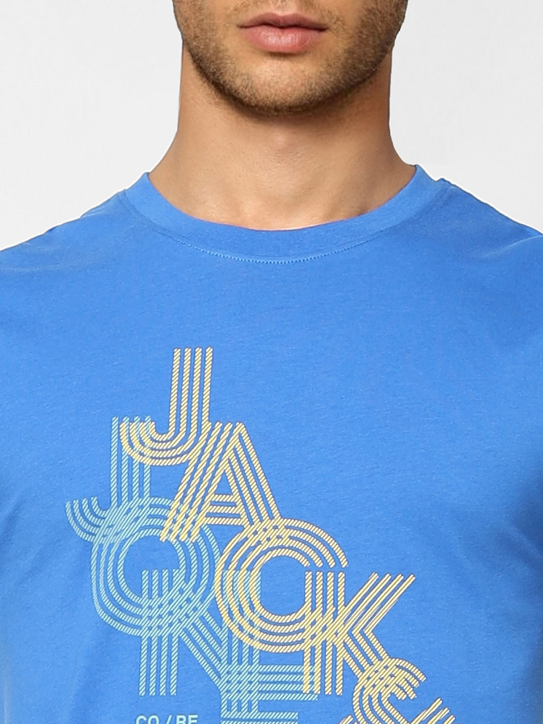 Blue Typographic Logo Crew Neck T-shirt