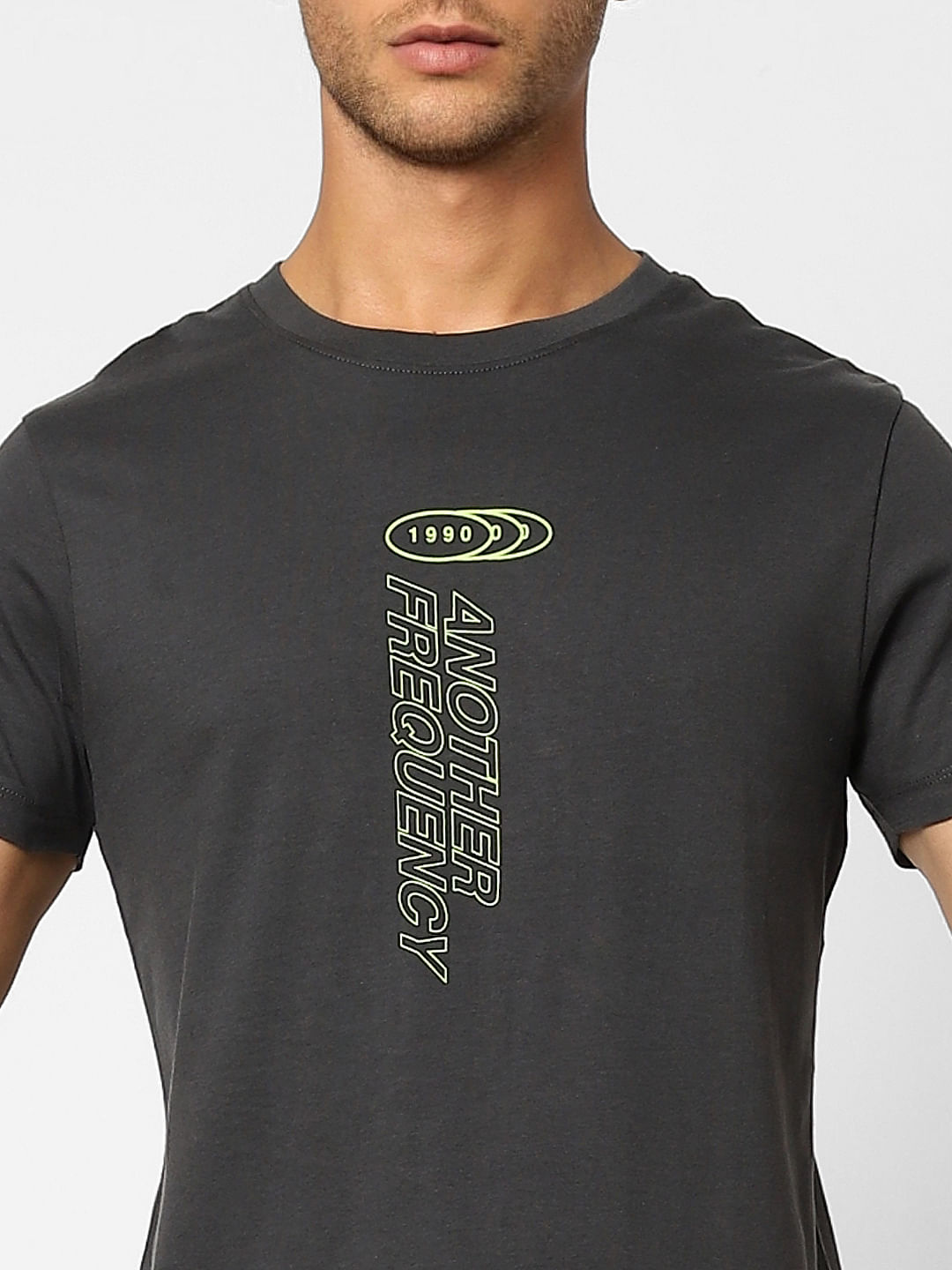 Black Graphic Print Crew Neck T-shirt