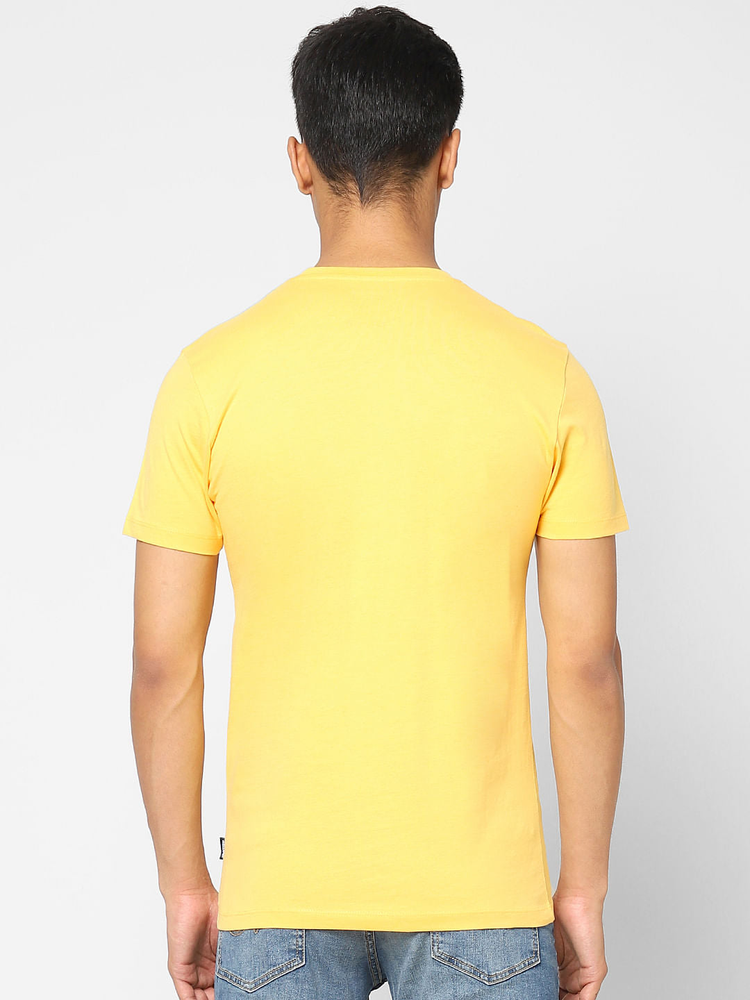 Yellow Graphic Print Crew Neck T-shirt