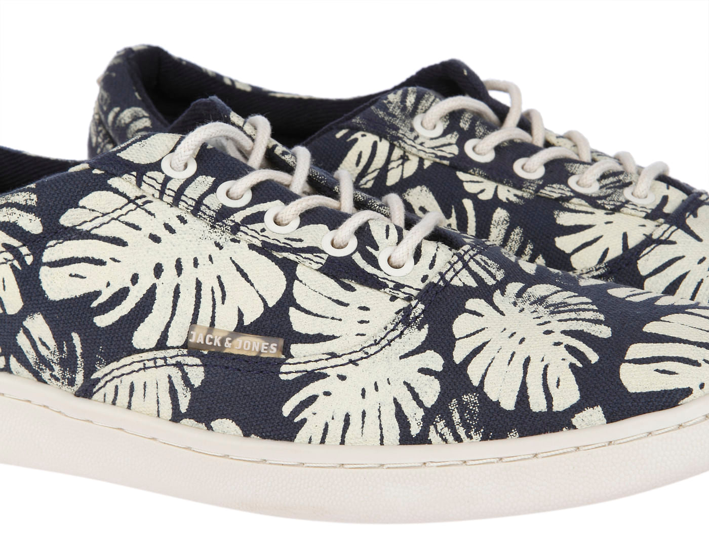 Blue Printed Canvas Trainers
