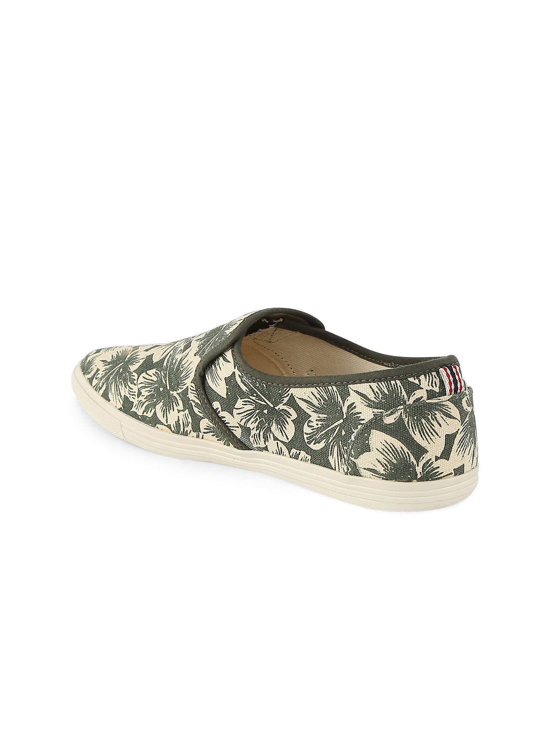 Green Floral Slip Ons