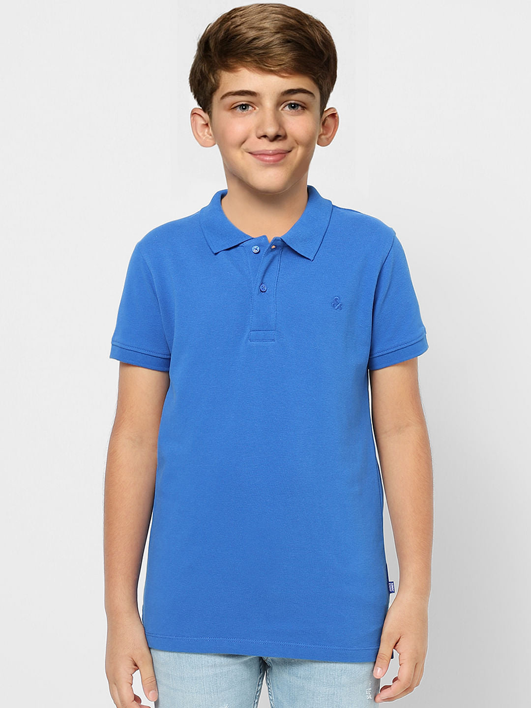 Boys Blue Polo Neck T-shirt