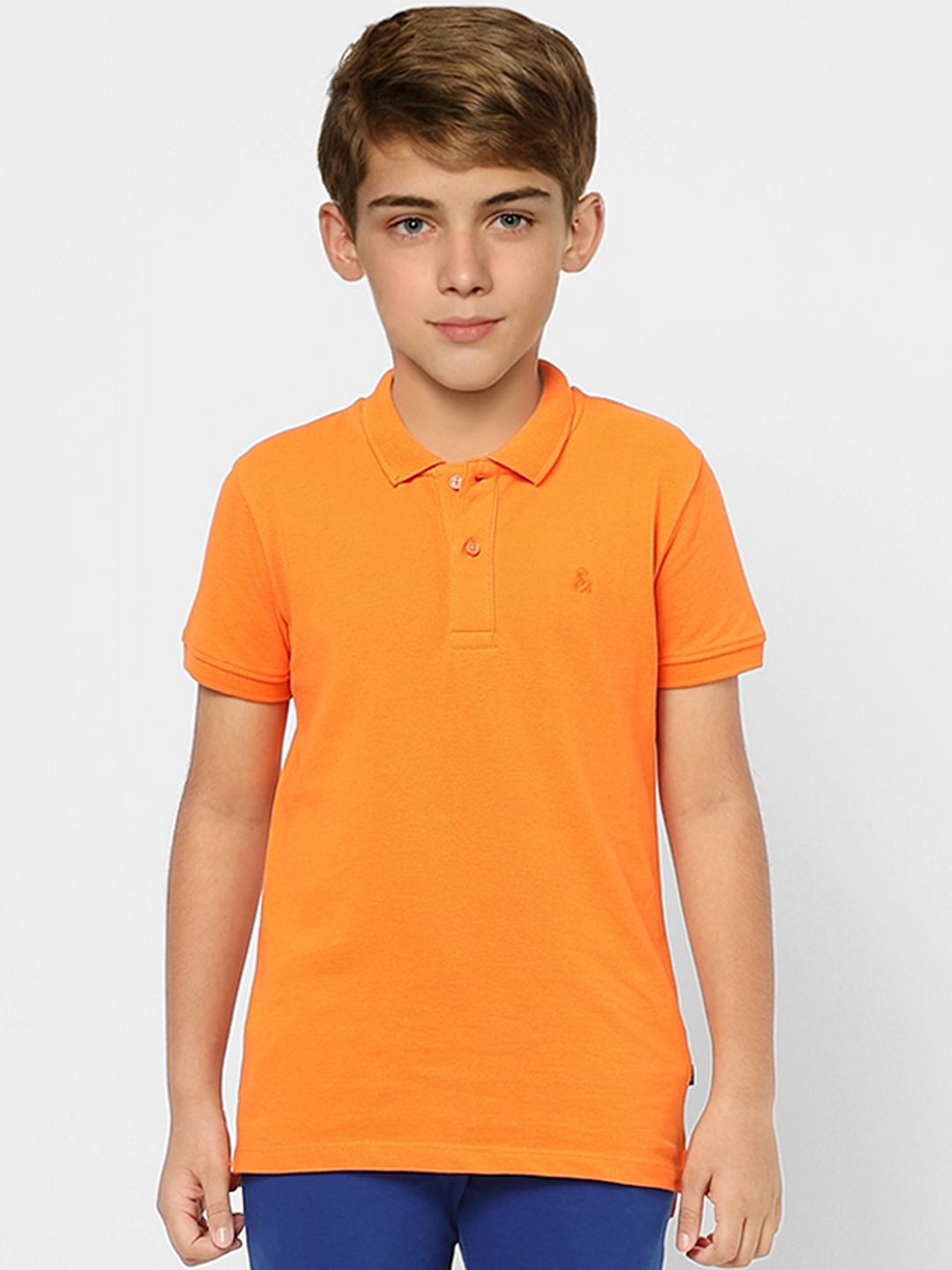 Boys Orange Polo Neck T-shirt