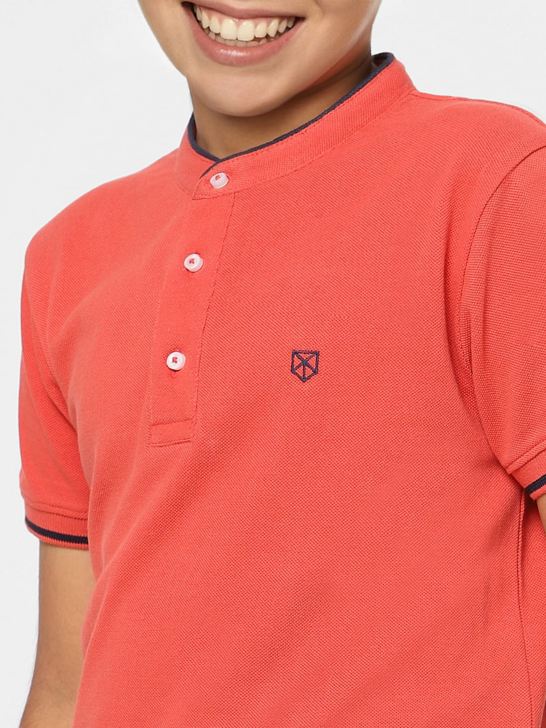 BOYS Red Polo Neck T-shirt