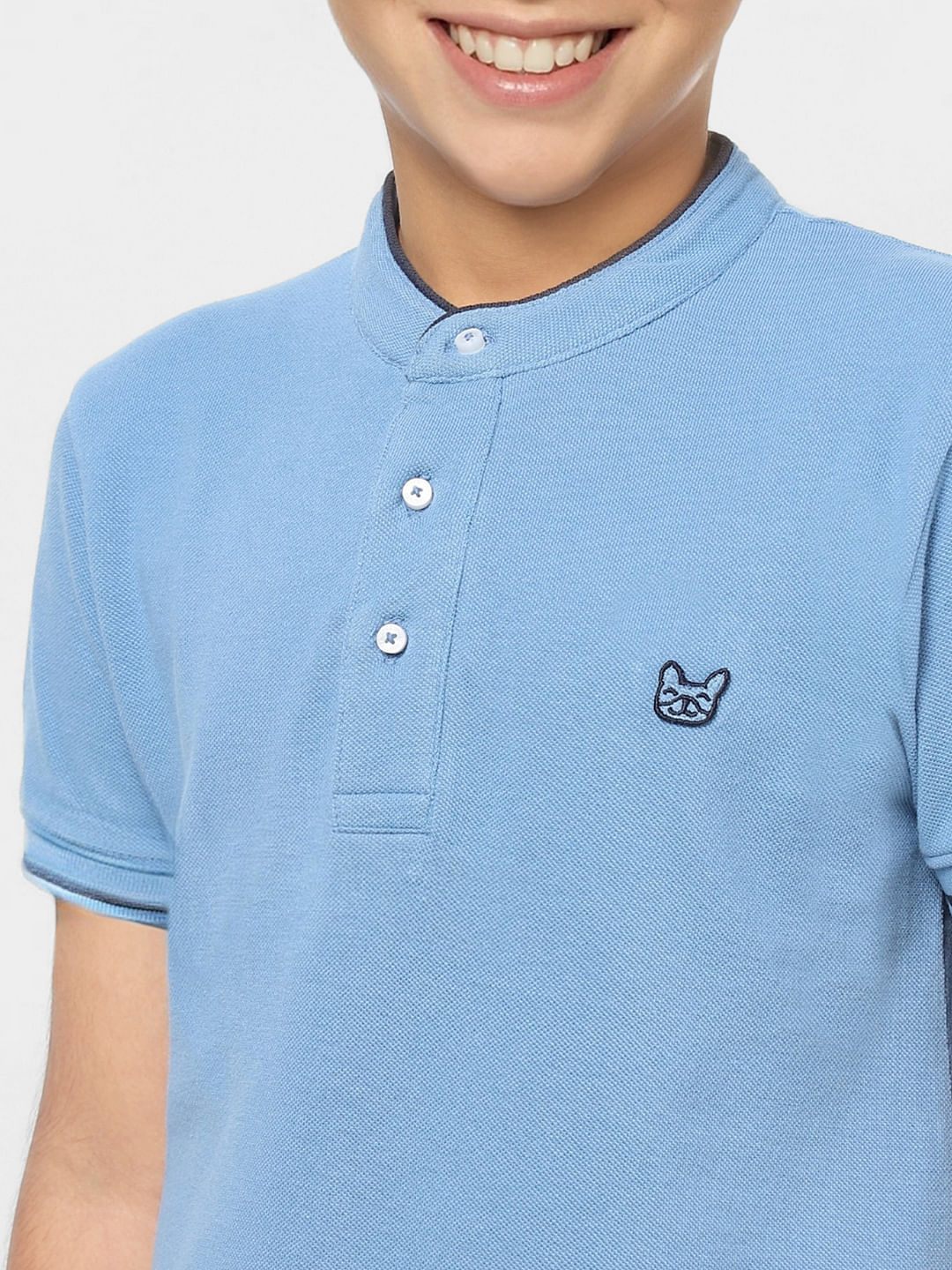 Boys Blue Polo Neck T-shirt
